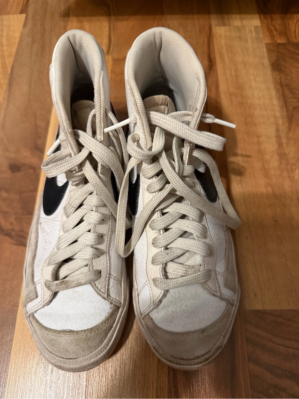 Nike Women's High-Top Sneakers in Cream and Black